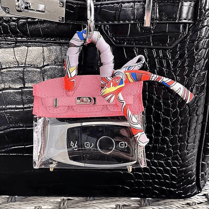 Cute Car Keychain Bag for Women 🚗💖 Elegant Handbag-like Key Fob Case & Small Wallet 👜