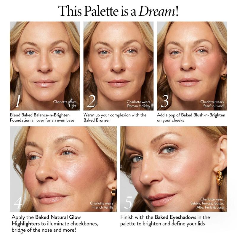 LaoziK Baked Starter Kit - Tuscan Dreams includes Baked Multicolor Eyeshadow Palette