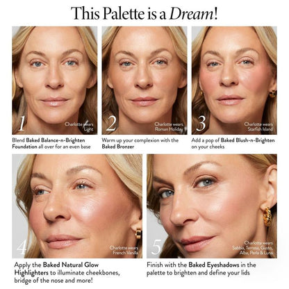 LaoziK Baked Starter Kit - Tuscan Dreams includes Baked Multicolor Eyeshadow Palette