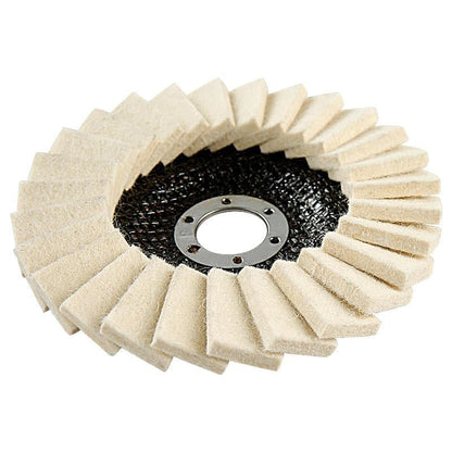5PCS 5Inch Wool Polishing Wheels Set for Angle Grinders High Gloss Mirror Finish on Metal Glass Ceramic Stone Durable Efficient Design