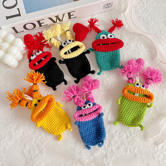 Hand-knitted👋🧶Big-Mouth Monster Car Key Pouch