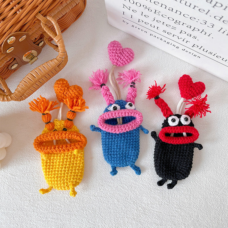 Hand-knitted👋🧶Big-Mouth Monster Car Key Pouch