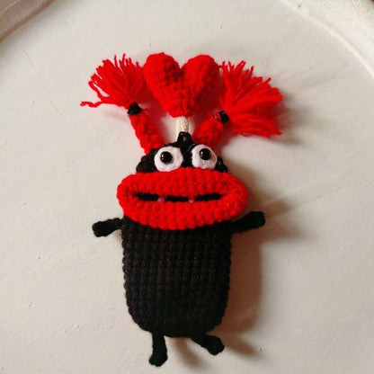 Hand-knitted👋🧶Big-Mouth Monster Car Key Pouch