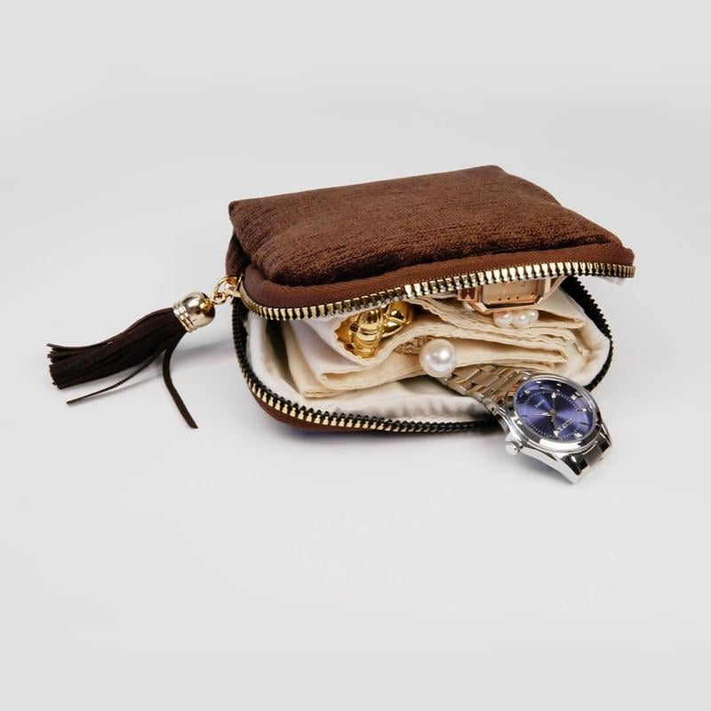 $5.2 for 2nd🚨-Travel Jewelry Organizer Bag – Compact 5-Compartment Storage, Tangle-Free & Stylish 💍✨