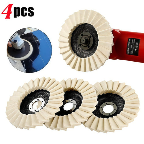 5PCS 5Inch Wool Polishing Wheels Set for Angle Grinders High Gloss Mirror Finish on Metal Glass Ceramic Stone Durable Efficient Design