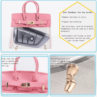 Cute Car Keychain Bag for Women 🚗💖 Elegant Handbag-like Key Fob Case & Small Wallet 👜