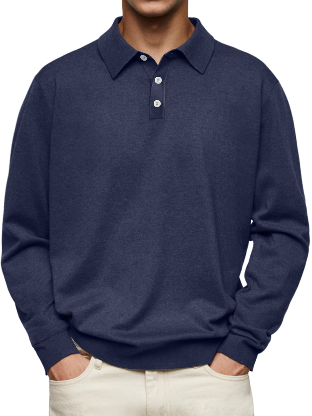 CLEARANCE🔥 Men's Casual and Comfortable Solid Color Lapel Long Sleeve POLO Shirt(buy 2 free shipping)